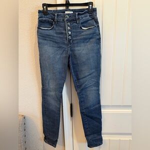 Good American High Rise button Front Blue Jeans sz 8/29